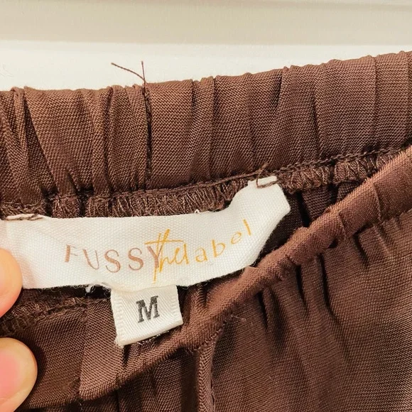 FussytheLabel Chocolate Brown Wide Legged Pants Women’s Medium - Picture 2 of 4